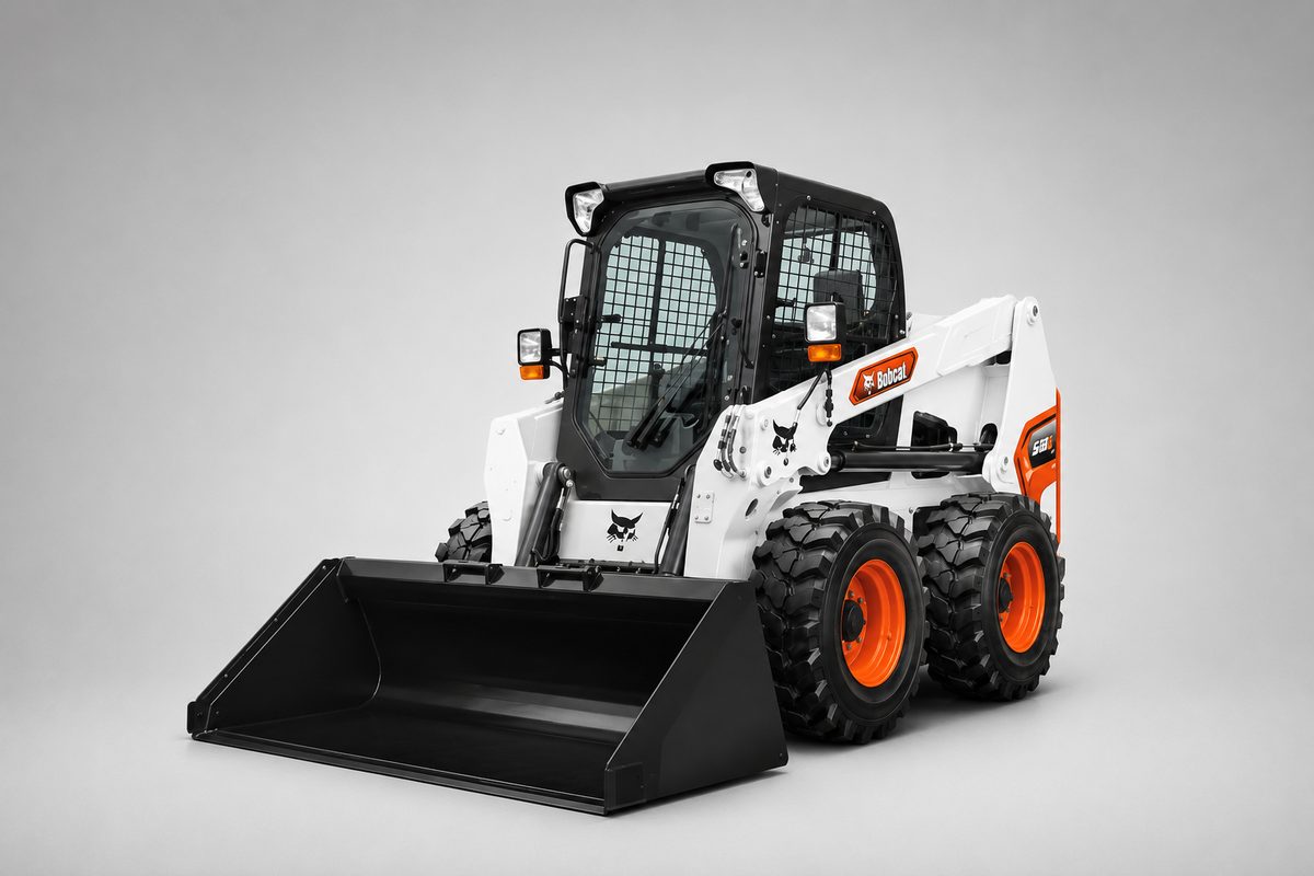Bobcat skid-steer loader with front bucket — Bobcat rental in the UAE