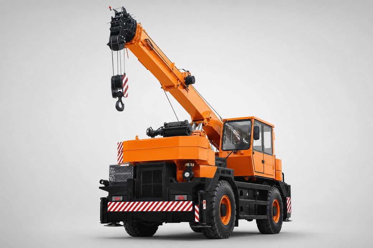 Rough-terrain mobile crane with extended telescopic boom — Crane rental in the UAE